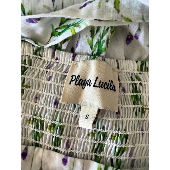 Playa Lucila Tie Shoulder Tiered Dress Floral Size S MSRP $150 - Picture 9 of 10